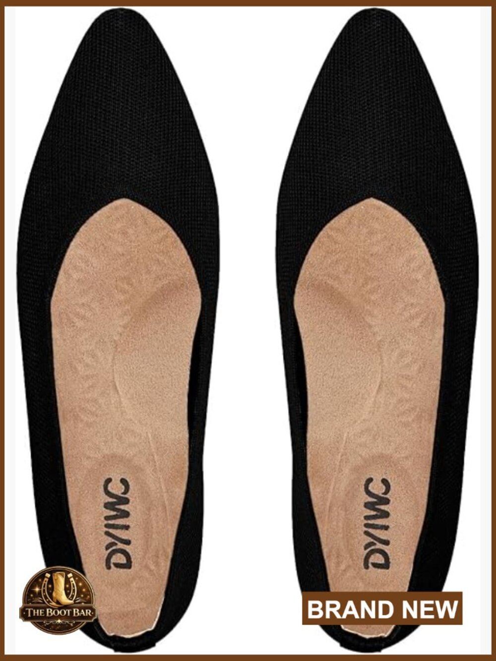 Knit Pointed Toe Ballet Flats - Lightweight & Washable - Soft Insole Arch